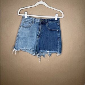 Chic Frayed Hem Blue Jean Shorts